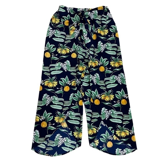Lost + Wander Tropical Fruit And Floral Print Wrap Pants Multicolored Size Large - Picture 1 of 10